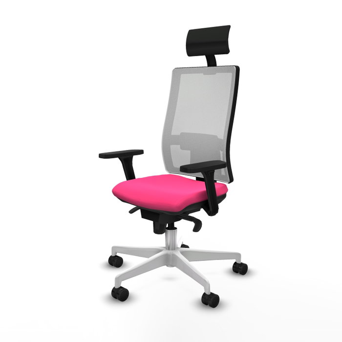 PIQUERAS Y CRESPO Silla de oficina Horna Rosa y Blanco con mecanismo Sincro PIQUERAS Y CRESPO Silla de oficina Horna Rosa y Blanco con mecanismo Sincro