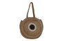 DKD Home Decor Bolso Mediterraneo Crema Marron Yute Polyester 2 Unidades 11 x 36 x 36 cm