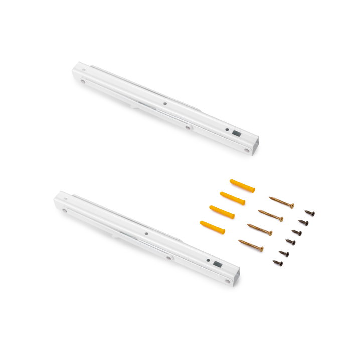 Emuca Juego de soportes plegables para estante, longitud 303mm, Acero, Pintado blanco