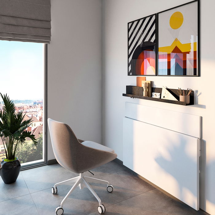 Emuca Juego de soportes plegables para estante, longitud 303mm, Acero, Pintado blanco