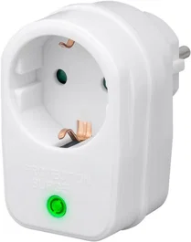 Goobay 51270 Enchufe Inteligente Blanco - Protector de Sobretensión 3500W con Interruptor y LED, Certificado CE/GS, 230V