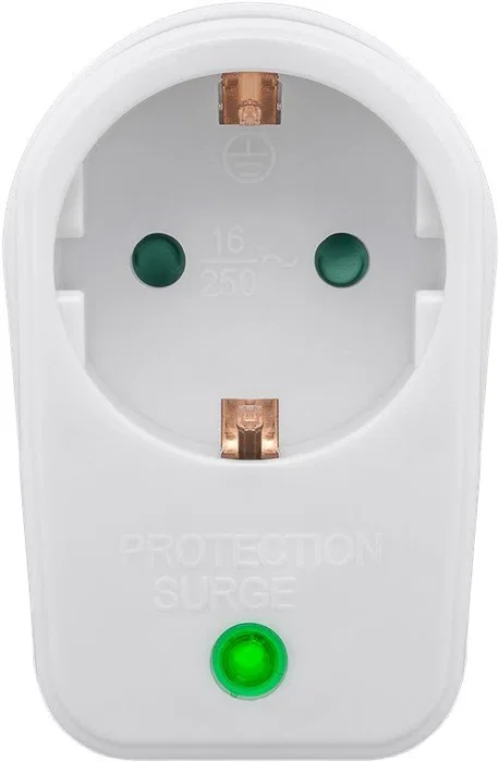 Goobay 51270 Enchufe Inteligente Blanco - Protector de Sobretensión 3500W con Interruptor y LED, Certificado CE/GS, 230V