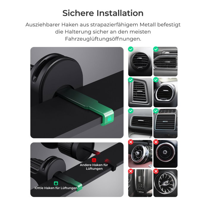 iOttie iTap 3 MagSafe Air Vent Mount con Adaptador de Anillo Magnético iOttie iTap 3 MagSafe Air Vent Mount con Adaptador de Anillo Magnético