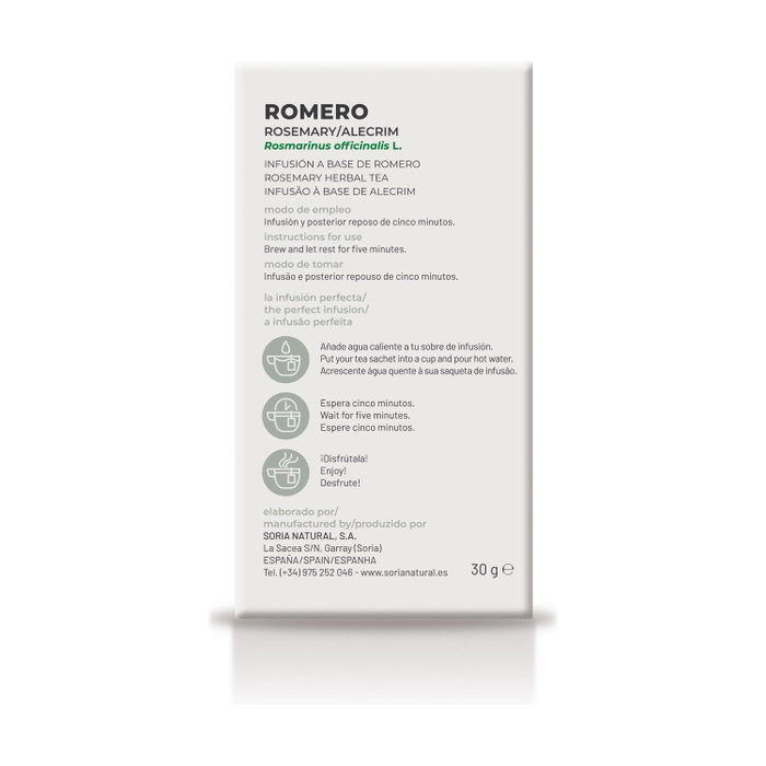 Soria Natural Infusiones de Romero con 20 filtros.