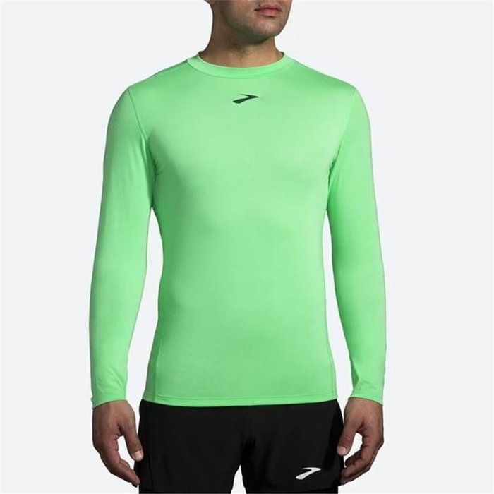 Camiseta de Manga Larga Hombre Brooks High Point Verde M