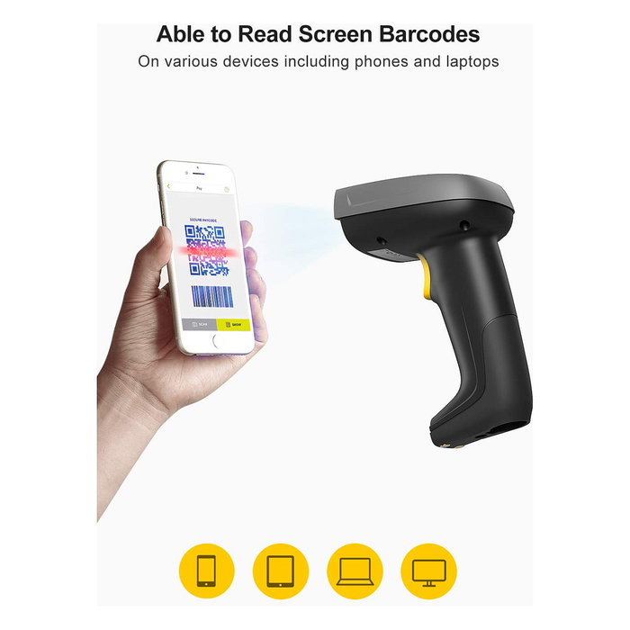 Inateck BCST-52 Lector de Códigos de Barras Portátil 1D/2D, Bluetooth/USB, Negro Inateck BCST-52 Lector de Códigos de Barras Portátil 1D/2D, Bluetooth/USB, Negro