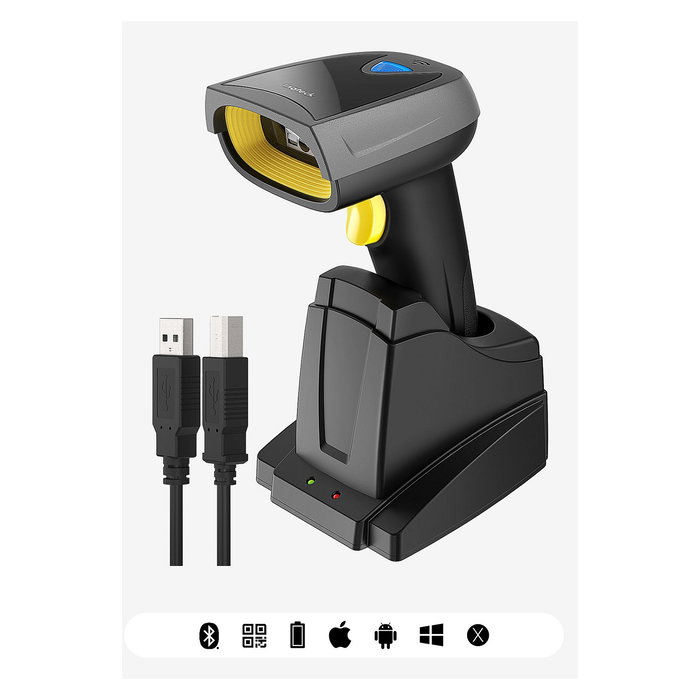 Inateck BCST-52 Lector de Códigos de Barras Portátil 1D/2D, Bluetooth/USB, Negro Inateck BCST-52 Lector de Códigos de Barras Portátil 1D/2D, Bluetooth/USB, Negro