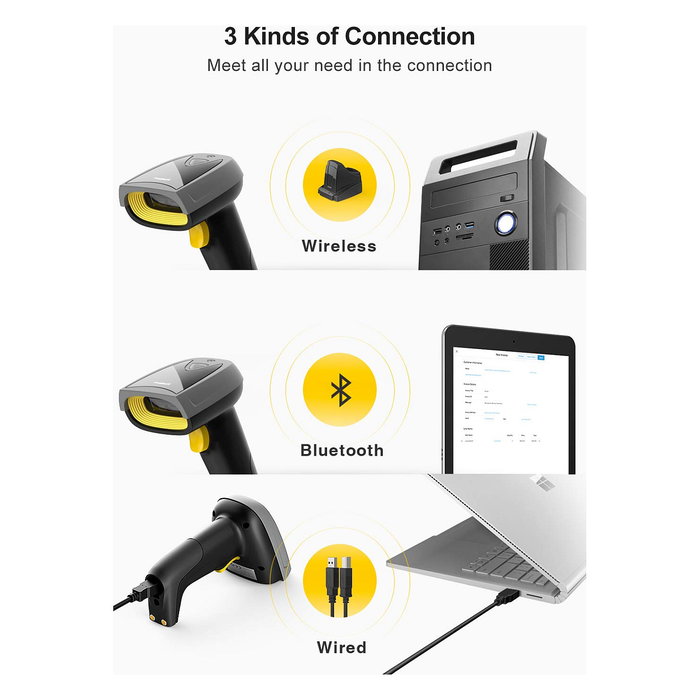 Inateck BCST-52 Lector de Códigos de Barras Portátil 1D/2D, Bluetooth/USB, Negro Inateck BCST-52 Lector de Códigos de Barras Portátil 1D/2D, Bluetooth/USB, Negro