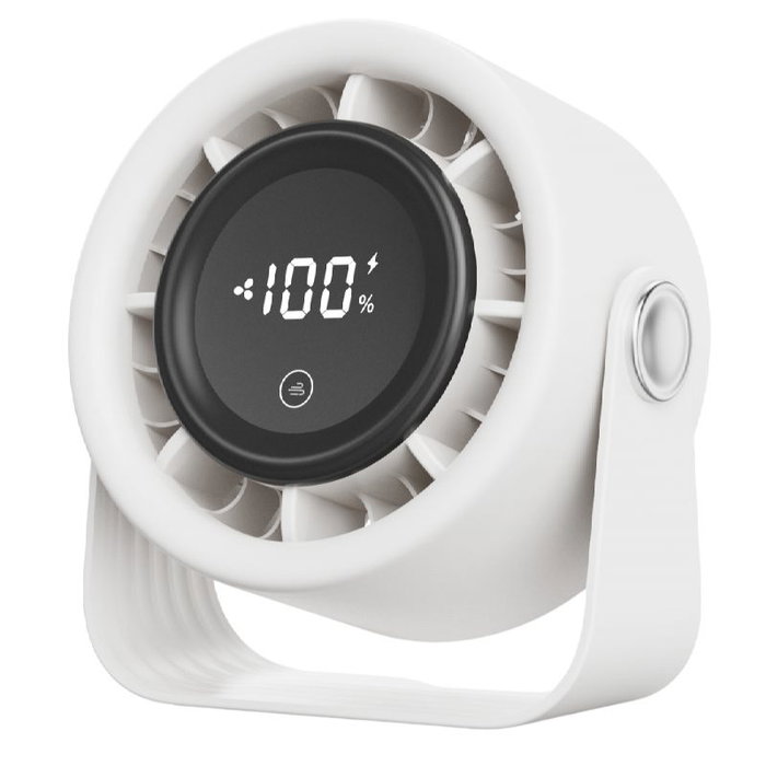 Daewoo Ventilador Sobremesa USB Recargable 10W con Display para Ordenador y Oficina - Display
