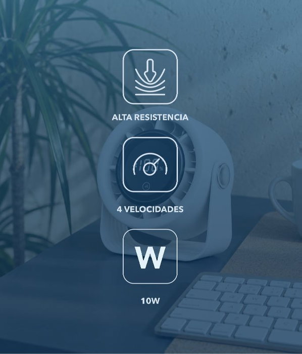Daewoo DW9019 Ventilador de Sobremesa Recargable Blanco