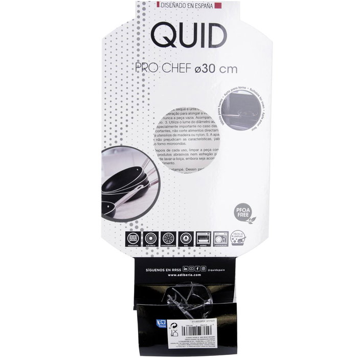 Sartén de Aluminio Estampado Pro Chef Quid 30 cm (6 Unidades)