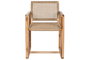 DKD Home Decor Silla Natural de Teca y Ratán 53 x 83 x 54 cm