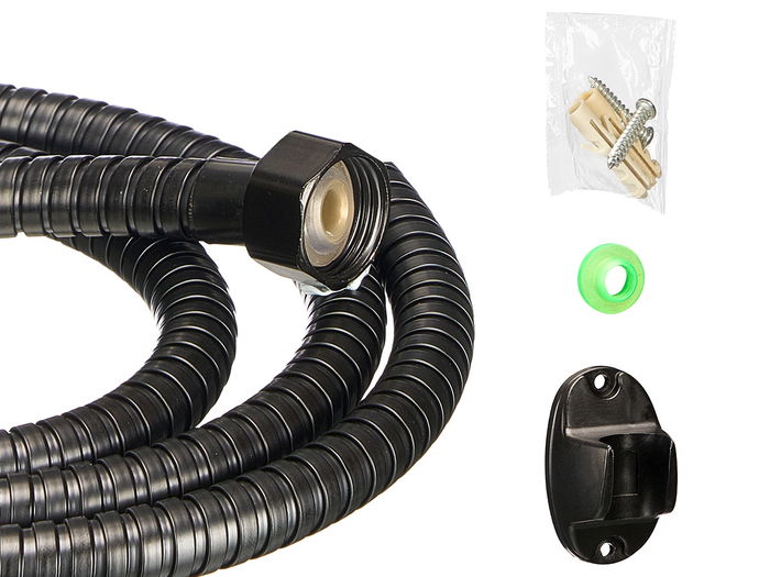 Berilo Teléfono Ducha con Manguera 1.5M Negro, Dimensiones 15.5 x 31.5 x 5.5 cm (Set de 12)