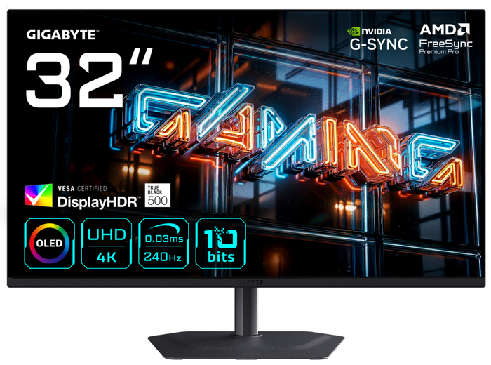 Gigabyte MO32U24 Monitor Gaming 31,5" 4K QD-OLED 240Hz