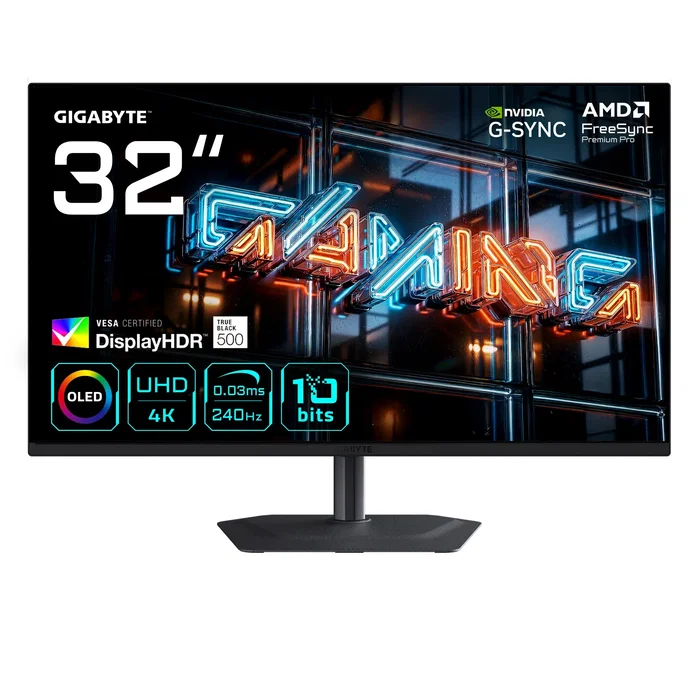 Gigabyte MO32U24 Monitor Gaming QD-OLED 31.5 pulg 4K UHD 240Hz