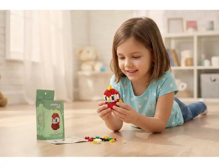 Imaginovo Juego de mini bloques de construcción Shape It pájaro rojo 157 piezas