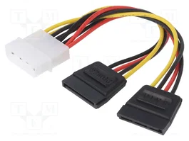 QOLTEC Cable de alimentación SATA con Molex macho y 2 conectores SATA tipo L