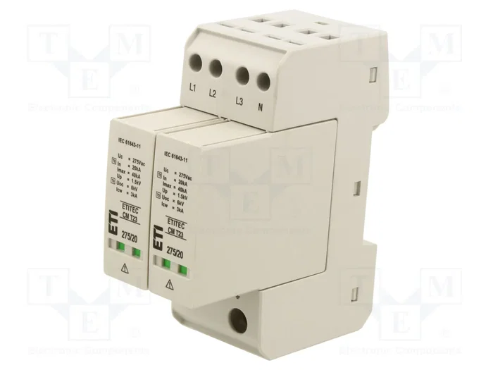 ETI POLAM ETITEC CM T23 275/20 4+0 Limitador de sobretensiones Tipo 2+3 ETI POLAM ETITEC CM T23 275/20 4+0 Limitador de sobretensiones Tipo 2+3