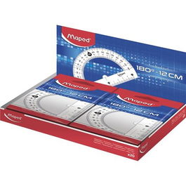 Maped Transportador Escolar 180° Base 12 cm - Hecho con Materiales Reciclados