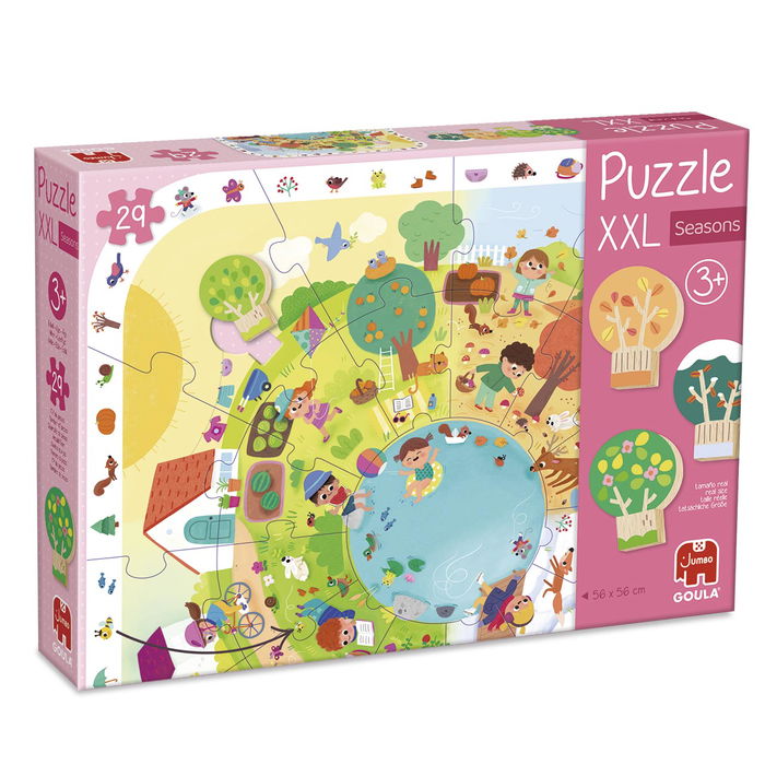 GOULA Puzzle XXL Estaciones del Año, 29 Piezas de Madera Educativo para Niños +3 Años, 1110100764