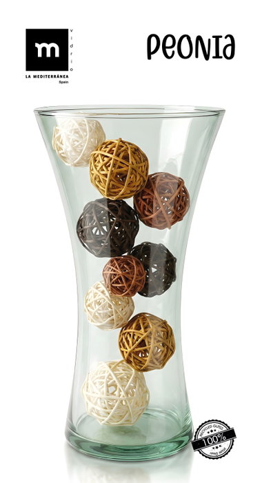 La Mediterranea Florero de Vidrio Peonía H26xø13.7cm (Pack de 6)