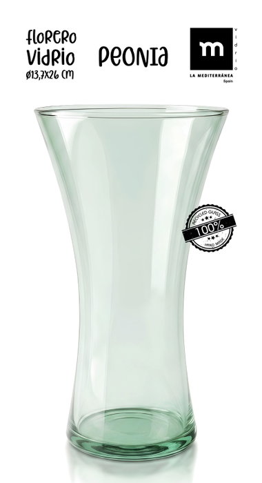 La Mediterranea Florero de Vidrio Peonía H26xø13.7cm (Pack de 6)