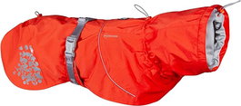 Hurtta Abrigo Monsoon Eco Rojo T.80 - Impermeable Reciclado - Reflejante - Ajustable