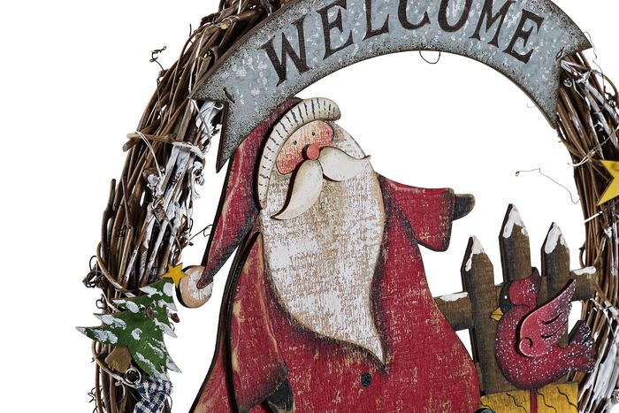 DKD Home Decor Decoracion Luminosa Navidad Tradicional Gris Rojo (2 Unidades) 4 x 30 x 31 cm