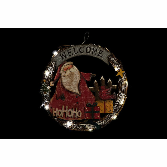 DKD Home Decor Decoración Luminosa LED Papá Noel y Muñeco de Nieve, Pack de 2