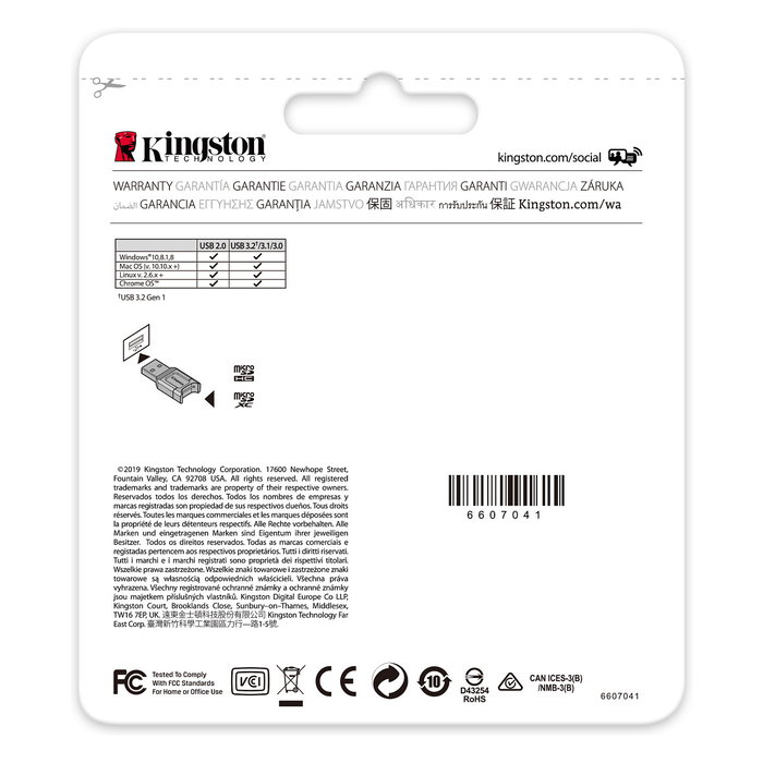 Kingston MobileLite Plus Lector de tarjetas microSD USB 3.2 Gen 1 Negro