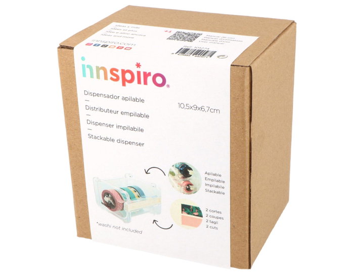 Innspiro Dispensador Masking Tape apilable 10.5x9x6.7cm