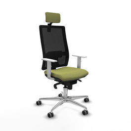 PIQUERAS Y CRESPO Silla de oficina Horna con mecanismo Sincro, Verde oliva y Negro