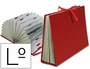 Liderpapel Carpeta fuelle de cartón forrado burdeos con 20 departamentos