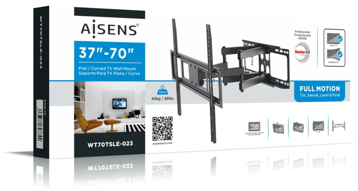 Aisens Soporte de Pared WT70TSLE-023 para TV de 37-70 pulgadas, Negro Aisens Soporte de Pared WT70TSLE-023 para TV de 37-70 pulgadas, Negro