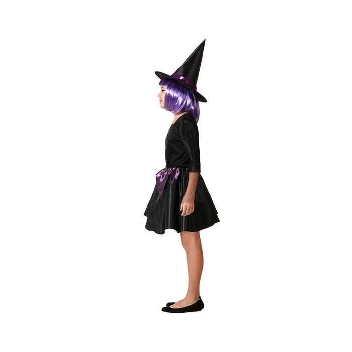 Disfraz Infantil de Bruja con Vestido Corto Morado y Sombrero 3-4 Años - Halloween