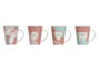 DKD Home Decor Taza Scandi Azul Celeste Naranja Porcelana 350ml (12 Unidades) 9 x 11 x 12 cm