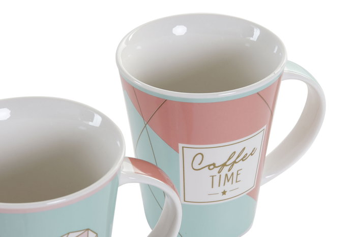 DKD Home Decor Taza Scandi Azul Celeste Naranja Porcelana 350ml (12 Unidades) 9 x 11 x 12 cm DKD Home Decor Taza Scandi Azul Celeste Naranja Porcelana 350ml (12 Unidades) 9 x 11 x 12 cm