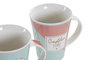 DKD Home Decor Taza Scandi Azul Celeste Naranja Porcelana 350ml (12 Unidades) 9 x 11 x 12 cm