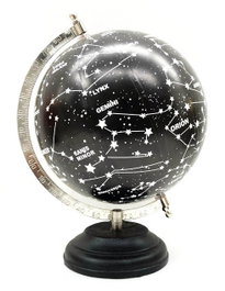 DKD Home Decor Globo Terráqueo Constelación Aluminio y PVC Negro/Plateado