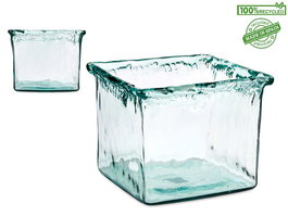 Giftdecor Jarron Vidrio Inca 22 cm Transparente Cristal Reciclado 24x18.5x24 cm