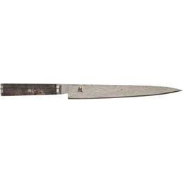 Miyabi 5000 MCD 67 Sujihiki 24cm de acero MC66 con mango de arce negro<|image>