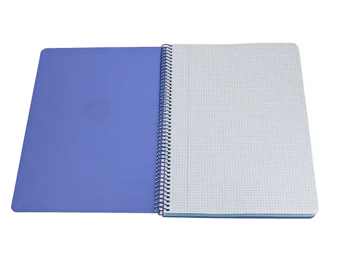 Antartik Cuaderno Espiral A4, Tapa Foam, 80 Hojas Cuadriculado 4mm con Margen, Papel 90g, Color Azul