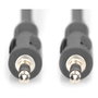 Digitus Cable de conexión de audio estéreo 3,5 mm a 3,5 mm, 2,5 m, Negro