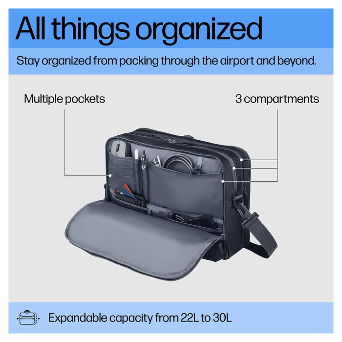 HP Travel Plus 22L Maletín para Portátil 16 Pulgadas Azul Grafito HP Travel Plus 22L Maletín para Portátil 16 Pulgadas Azul Grafito