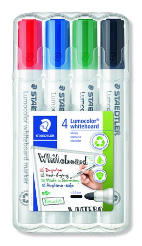 Staedtler Lumocolor 351 Rotuladores para Pizarra Blanca Surtidos 4 Unidades