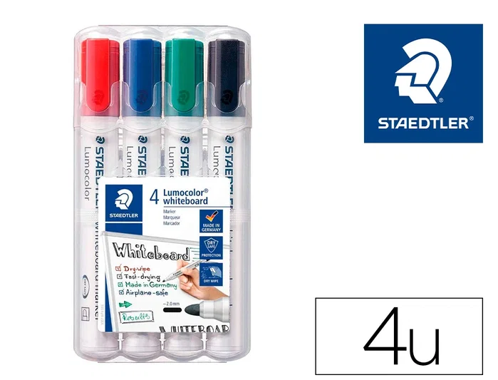 Staedtler Lumocolor 351 Rotuladores para Pizarra Blanca Surtidos 4 Unidades