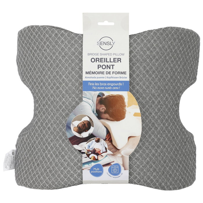 Sensly Almohada Puente Con Memoria Viscoelástica 35x30x13 cm Funda Lavable Sensly Almohada Puente Con Memoria Viscoelástica 35x30x13 cm Funda Lavable