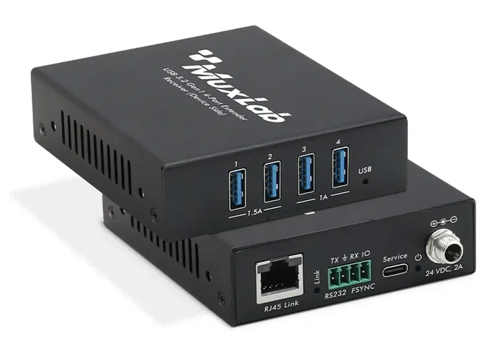 MUXLAB Kit Extensor USB 3.2 Gen1 de 4 Puertos, 100m - Modelo 500530 - Conectividad USB 5 Gbps, Extensión por Cable Cat6a, Plug & Play