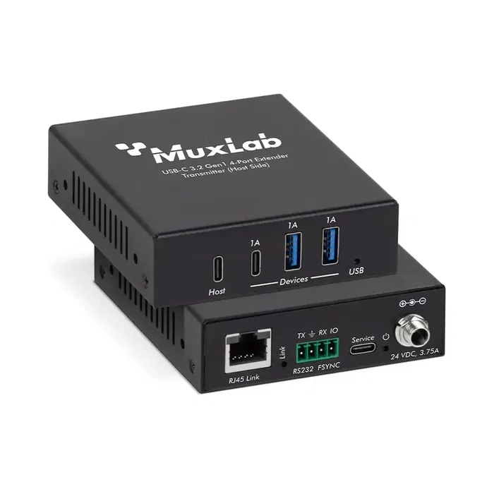 MUXLAB Kit De Extensión USB-C 4 Puertos USB 3.2 Transmisor-Receptor, Extensión de Señal Hasta 100m, Negro MUXLAB Kit De Extensión USB-C 4 Puertos USB 3.2 Transmisor-Receptor, Extensión de Señal Hasta 100m, Negro