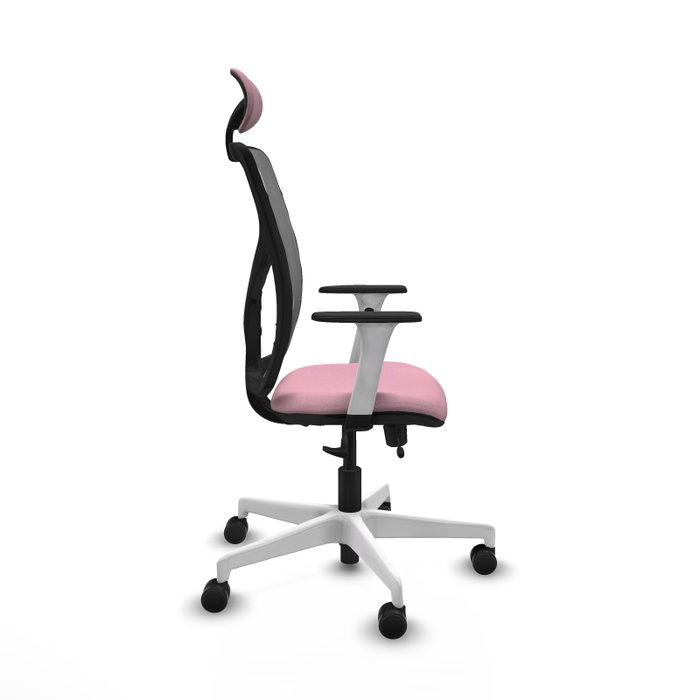 PIQUERAS Y CRESPO Silla de oficina Motilla con mecanismo Sincro/Traslack Rosa y Gris